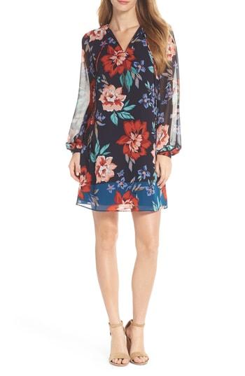Women's Vince Camuto Chiffon Shift Dress - Blue