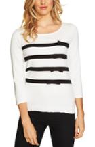 Women's Cece Bow Stripe Sweater - Ivory