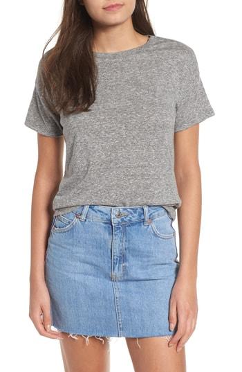Women's Topshop Short Sleeve Marl T-shirt Us (fits Like 14) - Grey