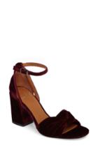 Women's Sarto By Franco Sarto Edana Knotted Block Heel Sandal .5 M - Burgundy