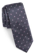 Men's Boss Geometric Skinny Silk Tie, Size - Blue