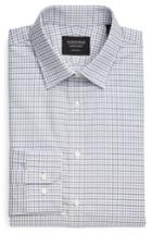 Men's Nordstrom Men's Shop Extra Trim Fit Check Dress Shirt .5 32/33 - Grey
