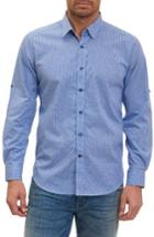 Men's Robert Graham Tailored Fit Houndstooth Sport Shirt - Blue