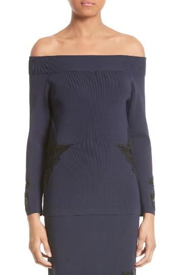 Women's Jonathan Simkhai Lace Applique Off The Shoulder Top