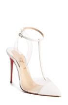 Women's Christian Louboutin Nosy Pvc T-strap Pump Us / 36eu - White