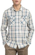 Men's Rvca Treets Plaid Flannel Shirt - Grey