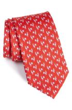 Men's Salvatore Ferragamo Rooster Print Silk Tie, Size - Red