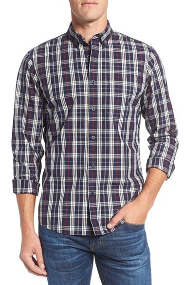 Men's Nordstrom Men's Shop Slim Fit Plaid Sport Shirt