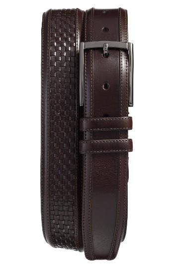 Men's Mezlan Parma Woven Leather Belt - Brown