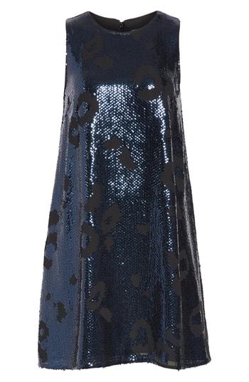 Women's Kate Spade New York Leopard Sequin Shift Dress, Size - Blue