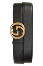 Men's Gucci Interlocking-g Calfskin Leather Belt 0 Eu - Black