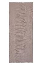 Women's Max Mara Crocodile Print Wool & Modal Scarf, Size - Grey