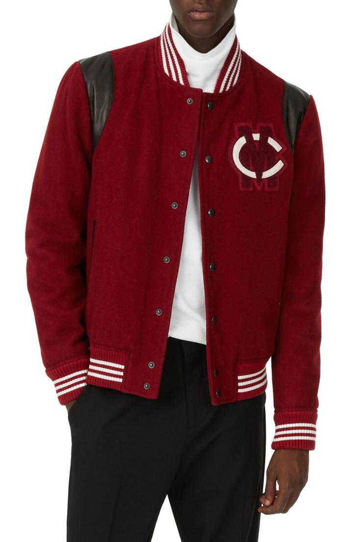 Men's Club Monaco Varsity Patch Jacket - Red