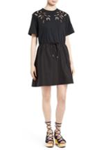 Women's See By Chloe Embroidered Cutout T-shirt Dress