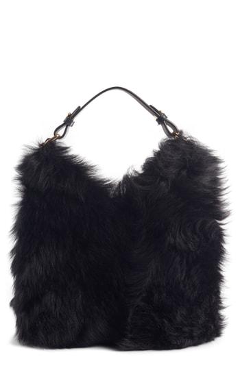 Anya Hindmarch Mini Build A Bag Genuine Shearling & Leather Base Bag - Black