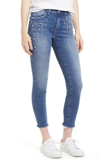 Women's Mavi Jeans Tess Faux Pearl Super Skinny Jeans X 27 - Blue