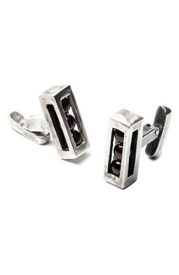 Men's Title Of Work Encase Garnet Cuff Links