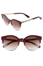 Women's Kate Spade New York Kaileen 52mm Semi-rimless Cat Eye Sunglasses - Burgundy Havana