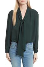 Women's Joie Esti Tie Neck Silk Blouse, Size - Green