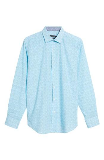 Men's Bugatchi Classic Fit Whisper Of Spring Sport Shirt - Blue