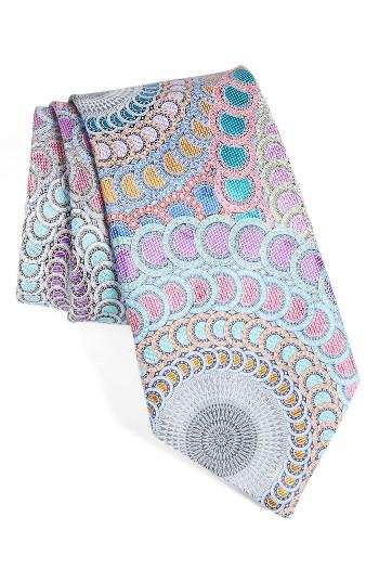 Men's Ermenegildo Zegna Venticinque Medallion Silk Tie, Size - Blue/green