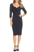 Women's Maggy London Bow Twist Scuba Crepe Dress - Blue