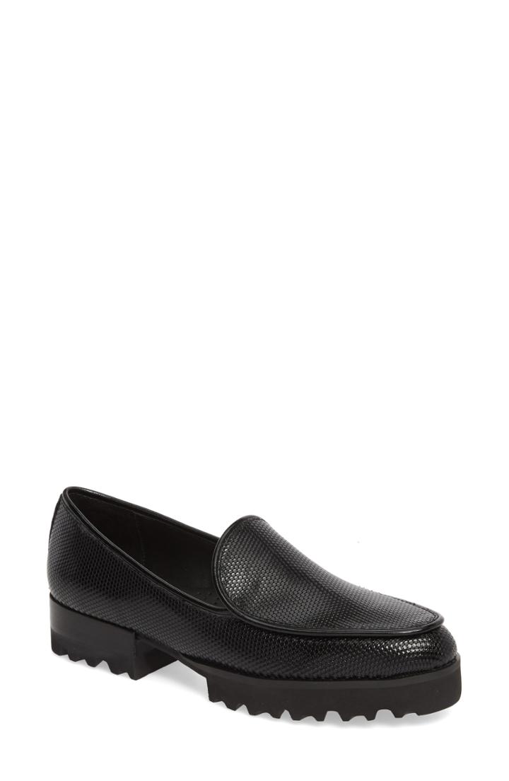 Women's Donald Pliner Enza Lug Sole Loafer .5 M - Black