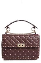 Valentino Garavani Medium Rockstud Matelasse Quilted Leather Crossbody Bag - Burgundy