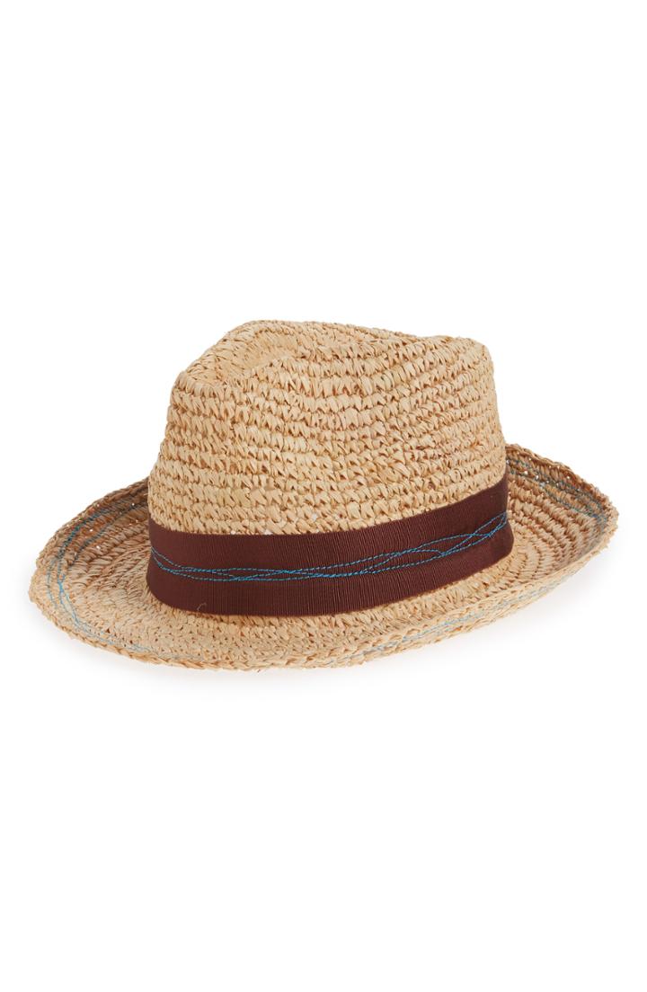 Women's Lola Hats Tarboush Azure Raffia Hat - Orange