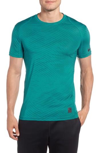 Men's Nike Fitted Athletic T-shirt - Blue/green