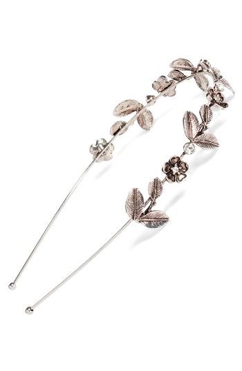 Tasha Floral Leaf Metal Headband, Size - Metallic