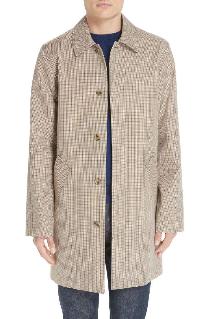 Men's A.p.c. Puppytooth Check Mac Coat