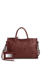 Balenciaga Small Blackout City Leather Tote - Red