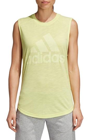 Women's Adidas Winners Muscle Tee - Yellow