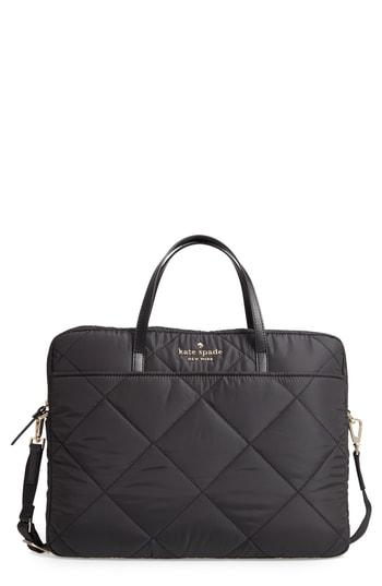 Kate Spade New York Quilted Nylon Universal Laptop Commuter Bag - Black