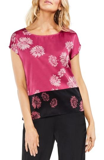 Women's Vince Camuto Chateau Floral Print Top, Size - Pink