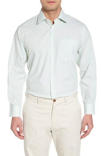 Men's Nordstrom Men's Shop Traditional Fit Non-iron Check Dress Shirt 32/33 - Green