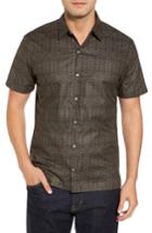 Men's Tori Richard Filigree Slim Fit Camp Shirt, Size - Black