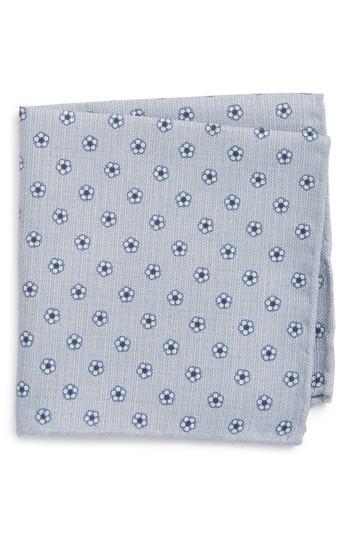 Men's Canali Floral Medallion Pocket Square, Size - Grey