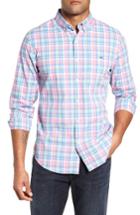 Men's Vineyard Vines Cape Haze Tucker Slim Fit Plaid Sport Shirt - Coral