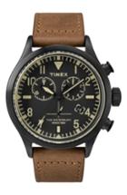 Men's Timex X Todd Snyder The Military Chronograph Leather Strap Watch Set, 43mm