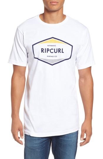 Men's Rip Curl Upper Ground Classic Logo Graphic T-shirt, Size - White