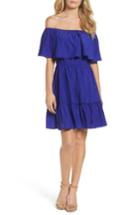 Women's A By Amanda Georgia Off The Shoulder Dress - Blue