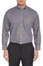 Men's Nordstrom Men's Shop Classic Fit Non-iron Gingham Dress Shirt .5 - 35 - Metallic (online Only)
