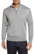 Men's Peter Millar Wool Blend Quarter Zip Sweater, Size - Grey
