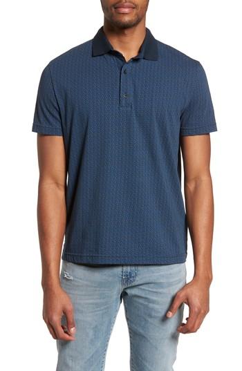 Men's W.r.k Reworked Slim Fit Leaf Print Polo - Blue