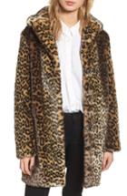 Women's Laundry By Shelli Segal Reversible Cheetah Print Faux Fur Jacket - Beige