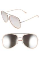 Women's Quay Australia 'needing Fame' 65mm Aviator Sunglasses - Pink/ Silver