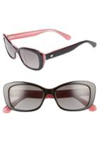 Women's Kate Spade New York Claretta 53mm Polarized Sunglasses - Black/ Pink