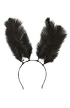 Cara Feather Bunny Ears Headband, Size - Black